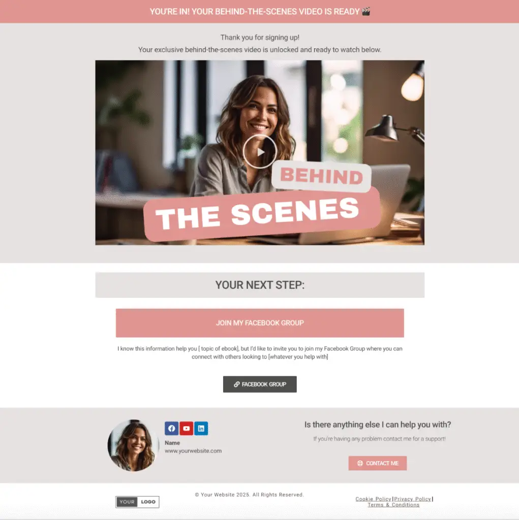 Thank You Page Cappuccino