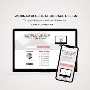 Webinar Registration Page Elementor Template Cappuccino
